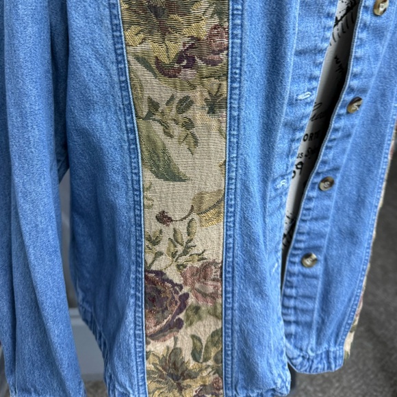 Floral Tapestry Patchwork Denim Jacket - Picture 7 of 9
